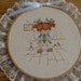 Vintage Completed Cross Stitch in Hoop Frame - "The Potty" Sweet Little Girl Sitting on the Potty