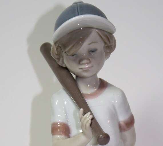 1990 Lladro Boy with Baseball Bat Figurine by SimplyCharmingVtg