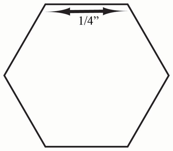 1/4 inch Paper Pieces Hexagons Pack of 200 Templates