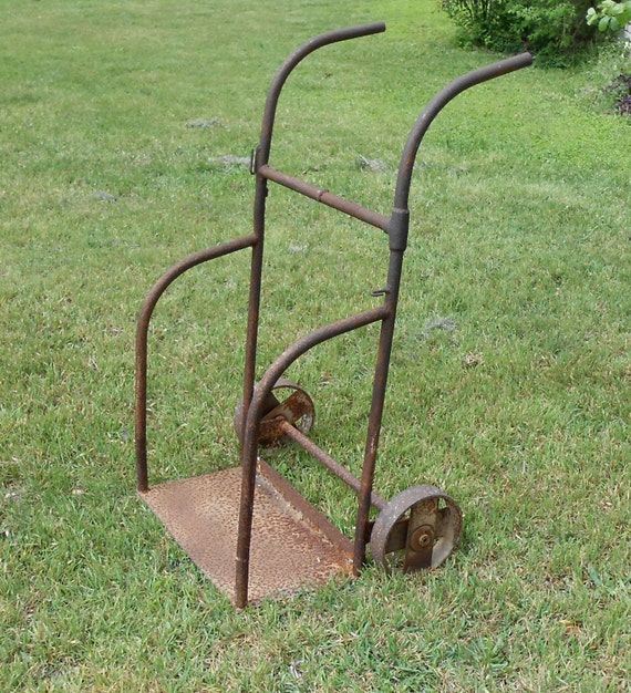 Antique Industrial Iron Dolly Hand Cart