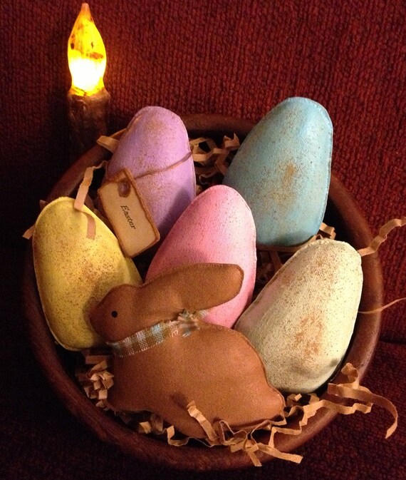 Primitive Easter Bunny and Eggs Bowl Fillers