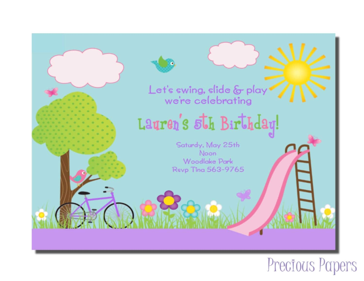 Park Party Invitations Park Birthday Party Invitations