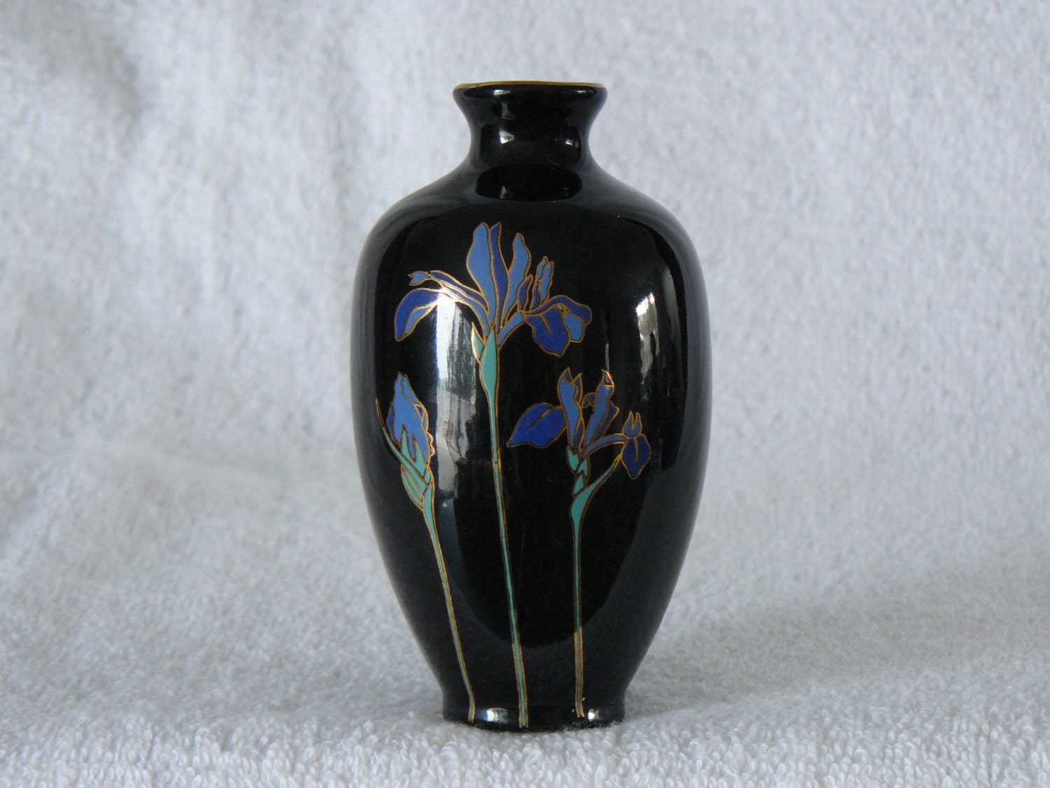 Otagiri Japan Blue Iris Mini Bud Vase by Saltofmotherearth on Etsy