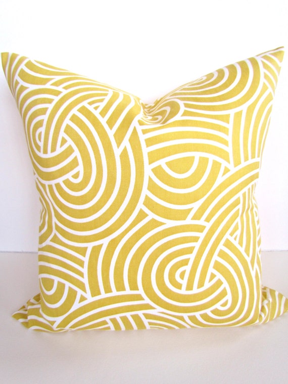 PILLOW Throw Pillow Cover 18x18 YELLOW GOLD by SayItWithPillows