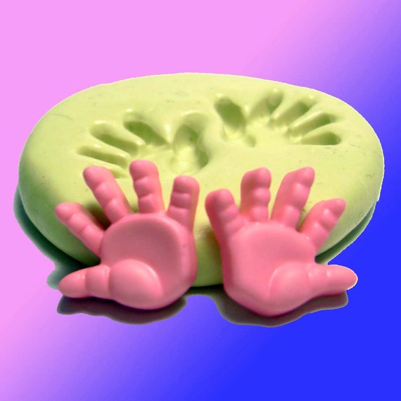Baby Hands Mold Flexible silicone for Resin Polymer Clay Wax Crayon FOOD safe Fondant