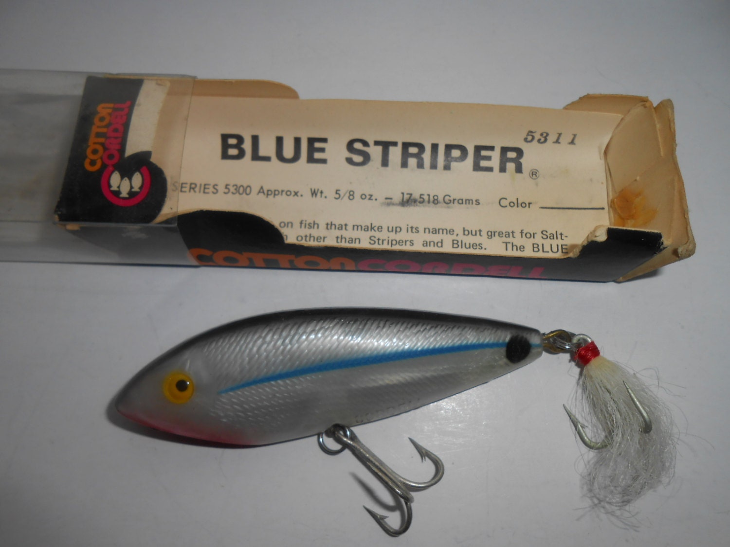 Vintage Cotton Cordell BLUE STRIPER Fishing Lure