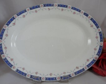 1910s Vintage National Salineville East Liverpool Ohio Oval Serving Platter