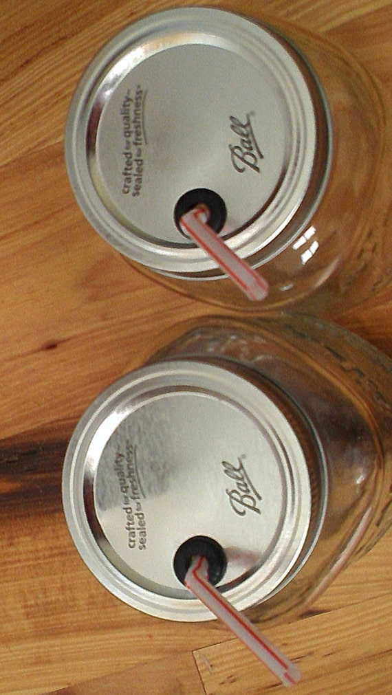 mason jar covers with straw holes