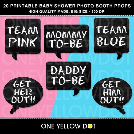 INSTANT DOWNLOAD Baby Shower Party Photo Booth Props