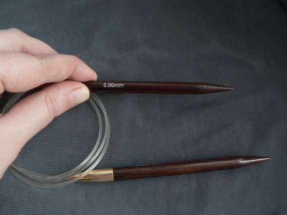 Circular wooden knitting needles size 8 mm / 11 by ...