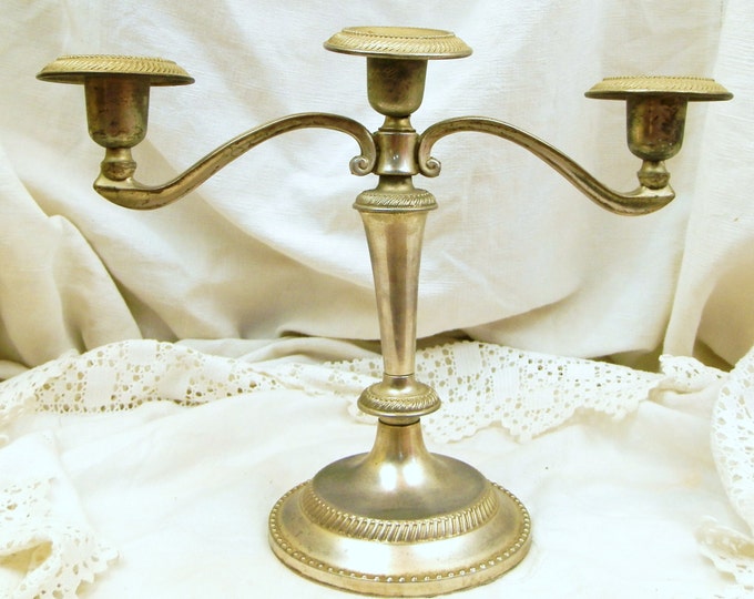 Vintage French Silver Plated Candle Holder / Candle Stick / Shabby Chic / French Country Decor / Retro Vintage Home Interior / Steam Punk Vintage French Silver Plated Candle Holder / Candle Stick / Shabby Chic / French Country Decor / Retro Vintage Home Interior / Steam Punk