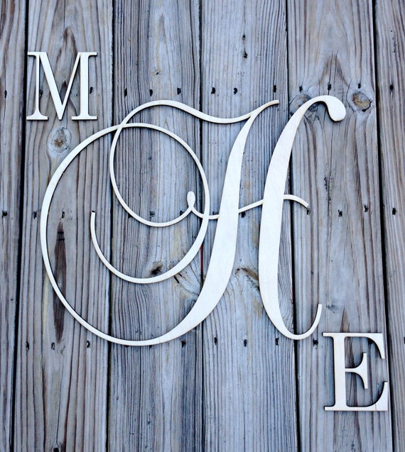 Items Similar To Wood Monogram 3 Letter Combo On Etsy