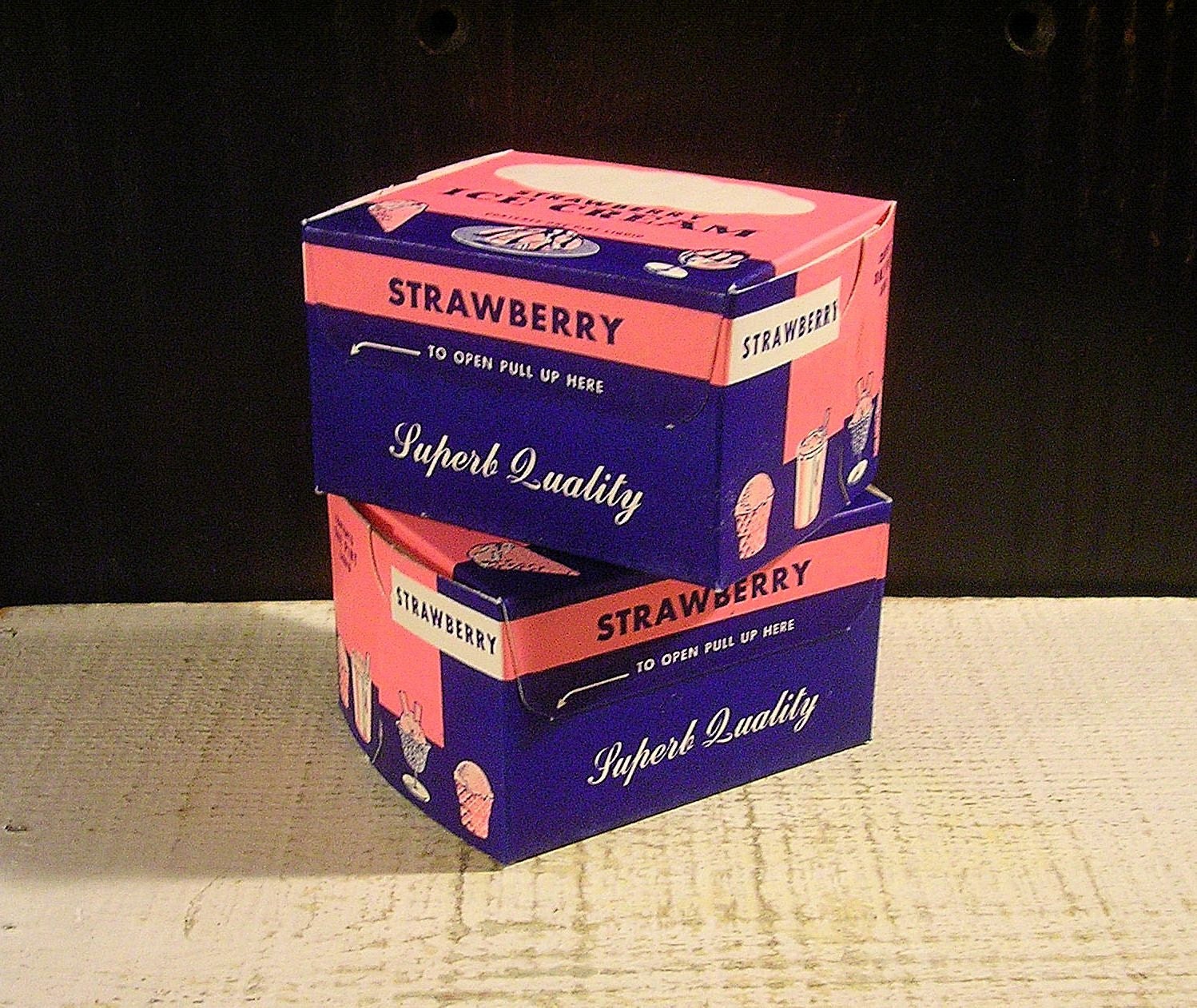 Two Small Vintage Ice Cream Boxes Cartons Vintage by tinprincess