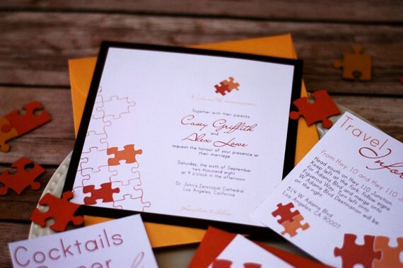 Printable Wedding Invitation Puzzle Piece by NINE7OHDESIGNS