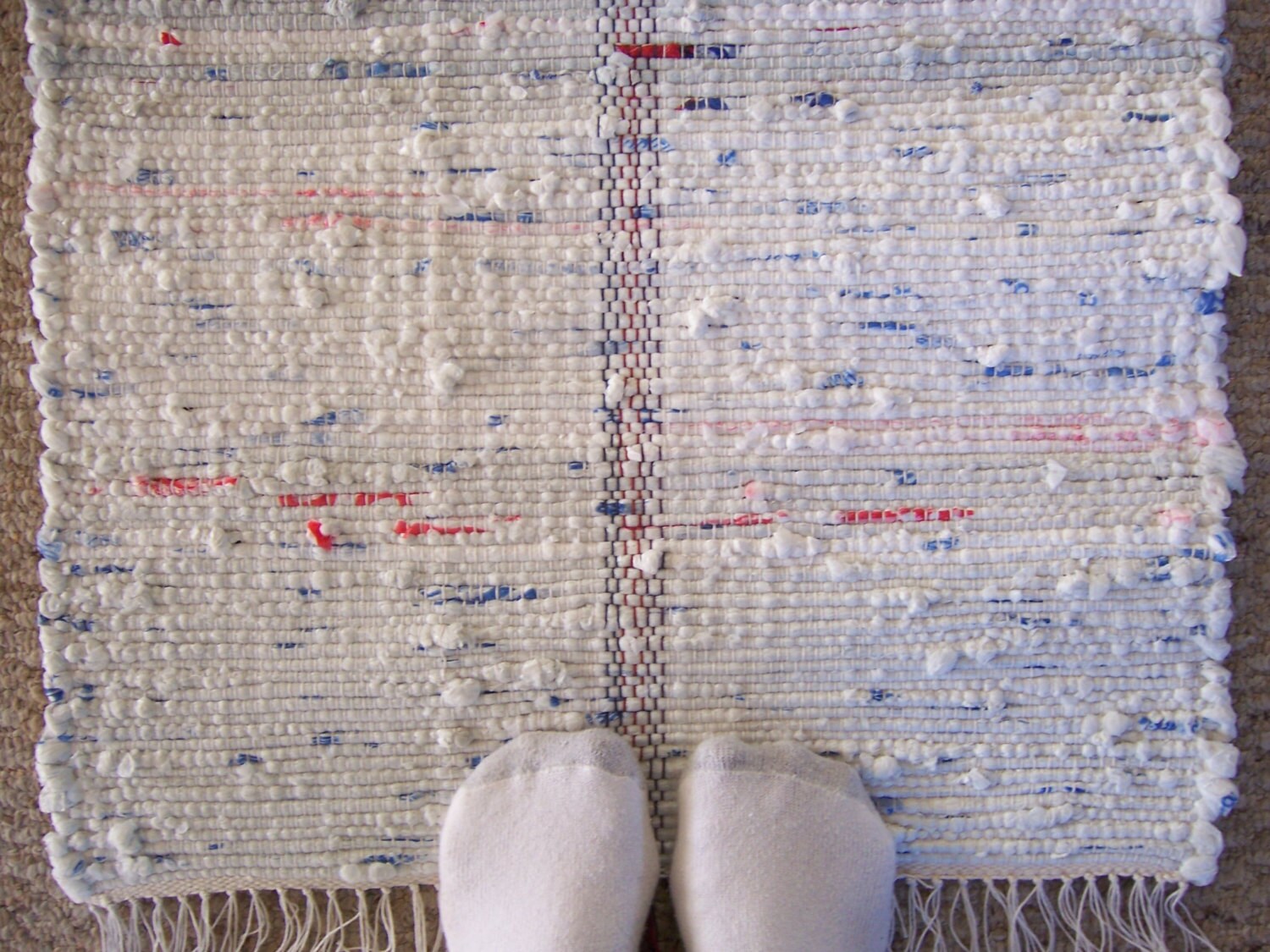 Recycled Plastic Bag Woven Rug 22 x 45 Indoor by HighForestCrafts