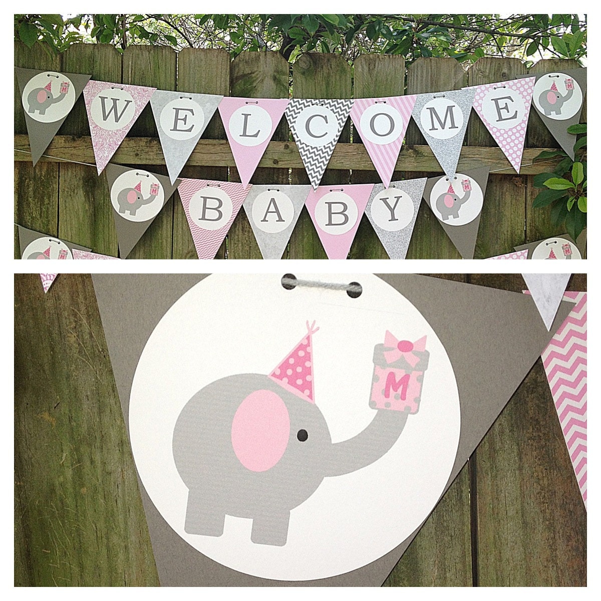 Elephant Themed Baby Shower or Birthday by TwoDoodlesDesigns