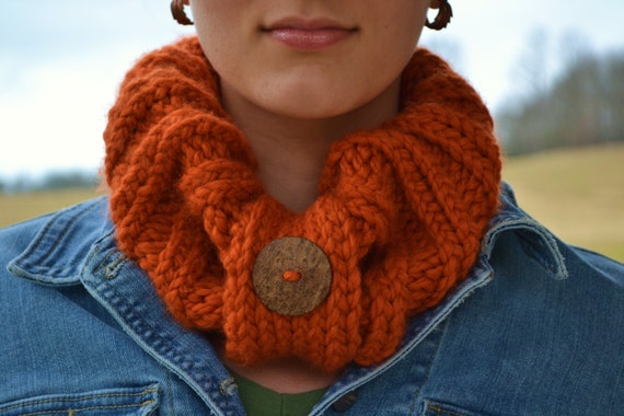 Burnt Orange Cowl, Neck-warmer - Winter/Fall Fashion