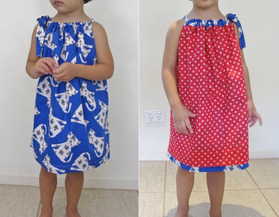 dress pillowcase tutorial for Beginners Reversible Girls PDF Dress  Childrens pattern Sewing