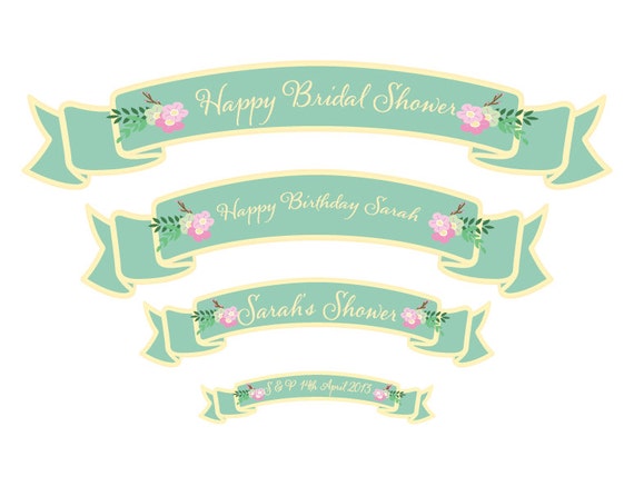 Printable rustic cake topper (4 sizes) for Wedding, Bridal, Baby Shower, Birthday. ANY COLOUR Il_570xn