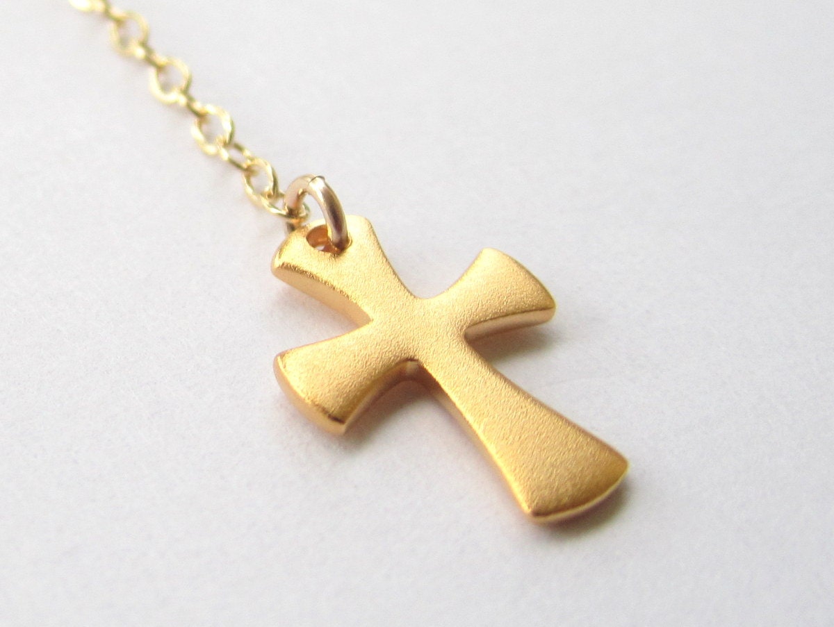 Gold Cross and Infinity Necklace Cross Lariat Gold Necklace