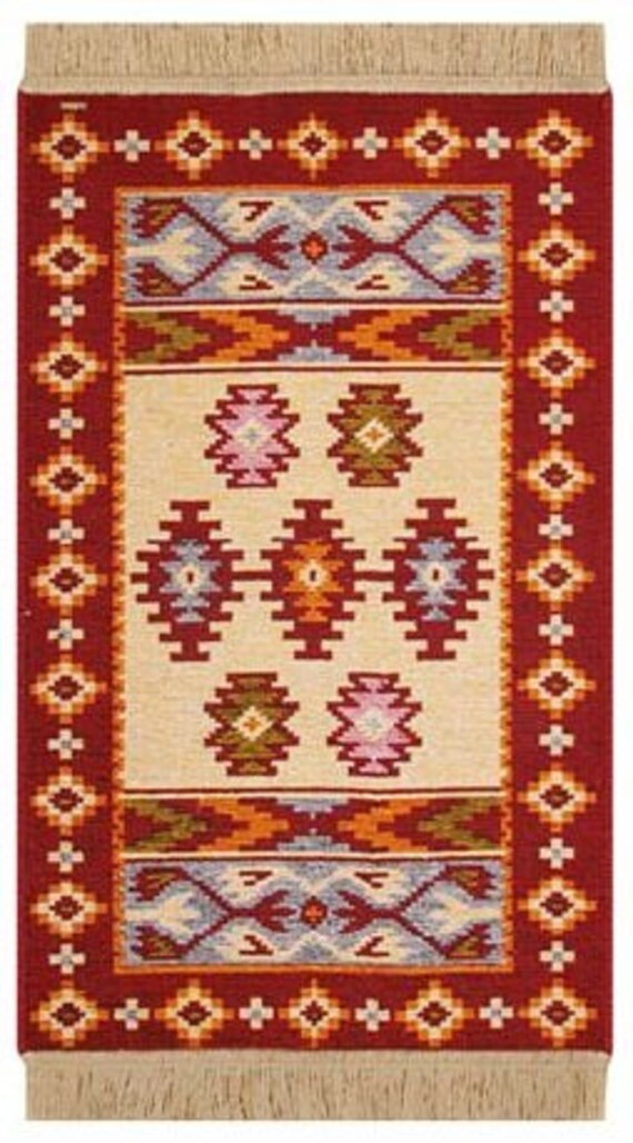 Reversible Authentic Kilim Rug / Size 2x3 Rug of by JAYBAZAAR