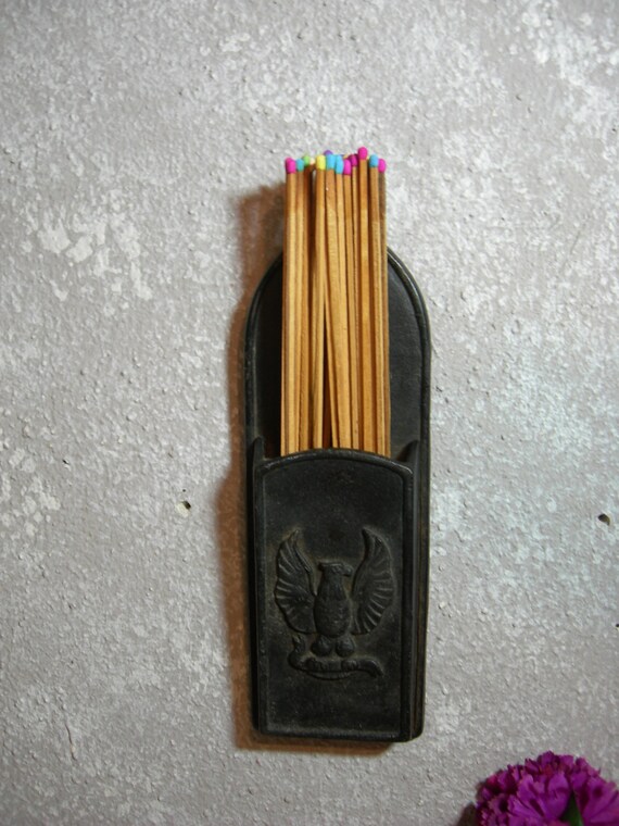 Antique Black Cast Iron Fireplace Match Stick by MyRetroCharm