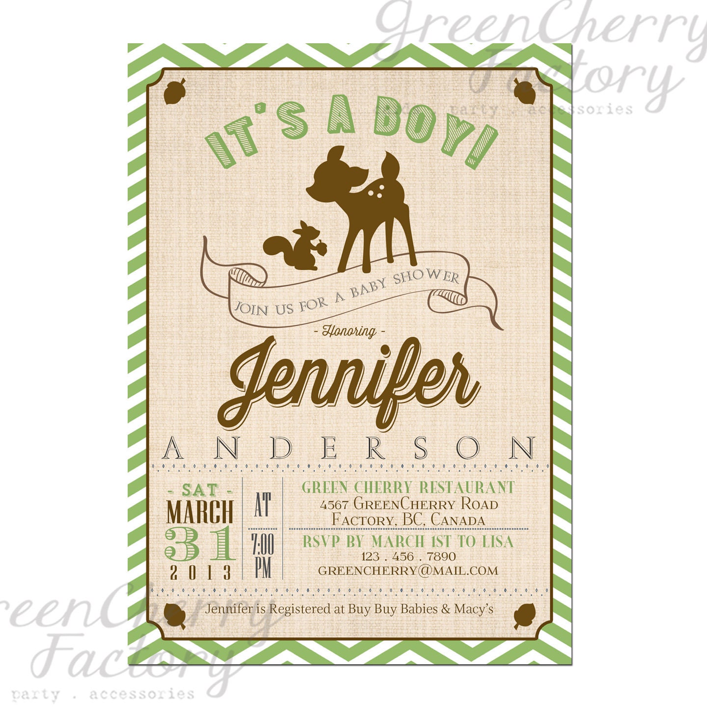 Rustic Woodland Baby Shower Invitations 5