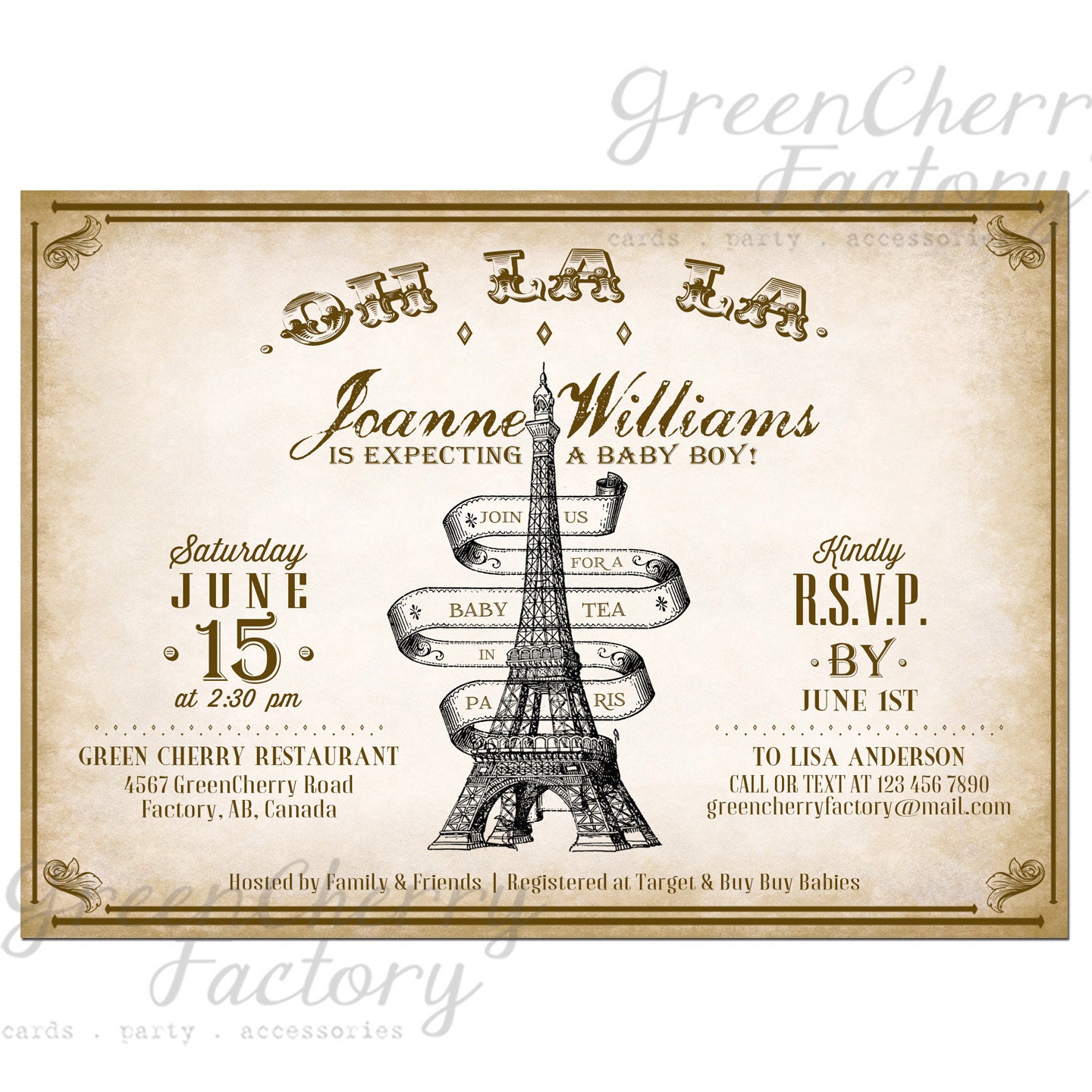 Paris Tea Party Invitation 6