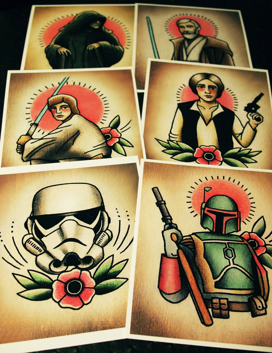 Star Wars Traditional Tattoo Flash Set 3 by ParlorTattooPrints