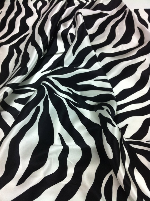 Silk Animal Print Fabric Black and White by IntlPleating on Etsy