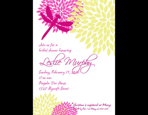 Hot Pink And Yellow Wedding Invitations 9