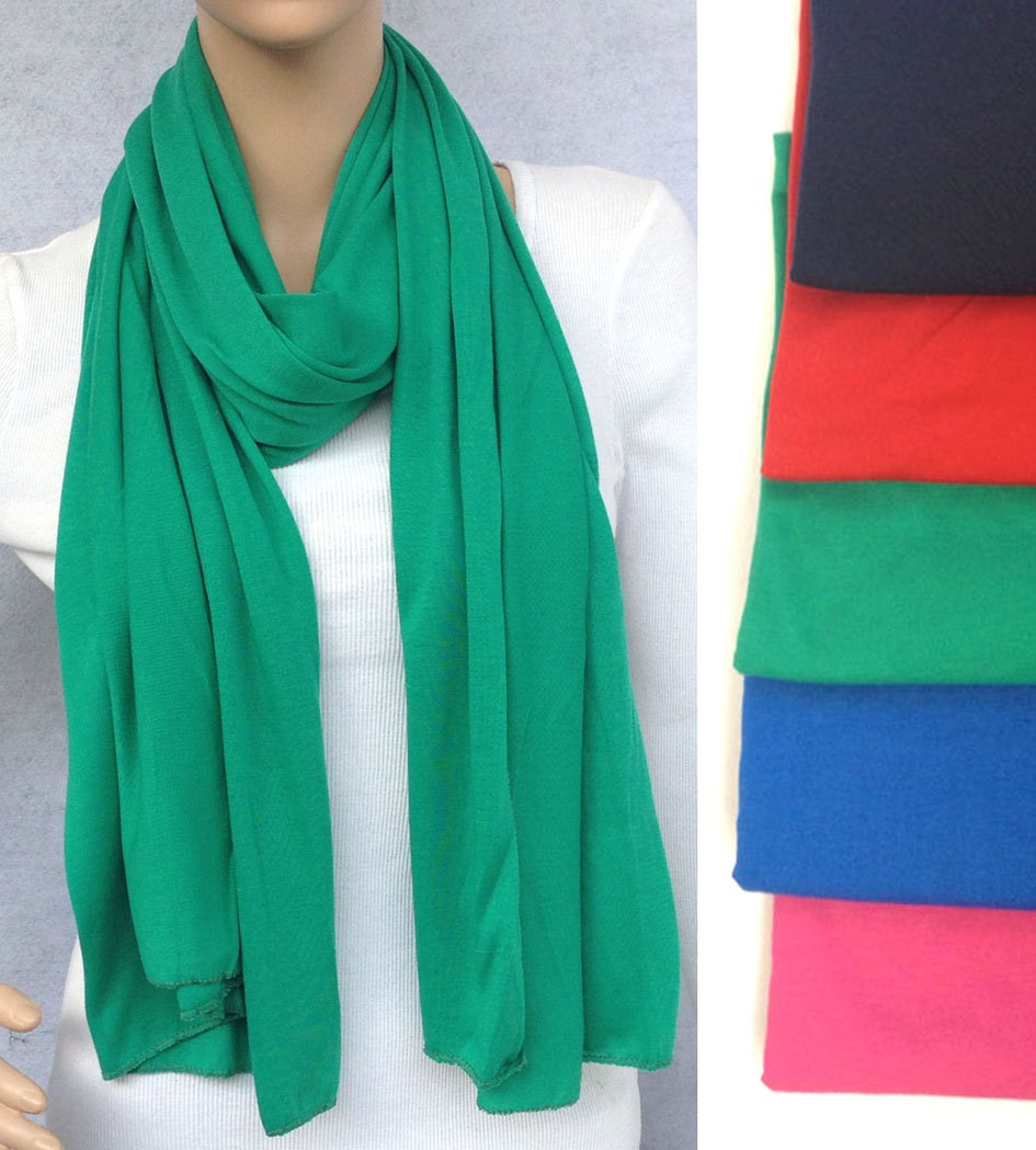 Pure Color Jersey Scarf Muslim Hijab 180x65cm Fashion Scarf