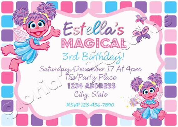 Abby Cadabby Digital Party Invitation by Gloria's Digi Cards on Etsy Il_570xn