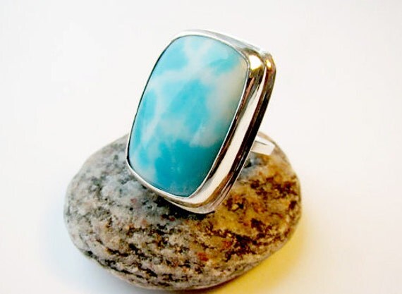 Water Drop Larimar Ring Silver オンラインストア買い - www