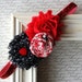 Valentine Inspired Black and Red : photography prop,newborn headband,baby girl headband, toddler headband, girls, teen and adult headband