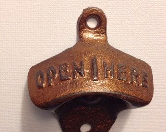 Custom Bottle Opener, Anniversary Gift, Groomsman Gift, Retro style cast iron bottle opener, Bronze, Wedding Gift, Man Cave, Fathers Day