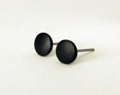 Black studs, matte black earrings, earrings for men, unisex, matte black studs, flat studs, black stud earrings, mens earrings, mens studs