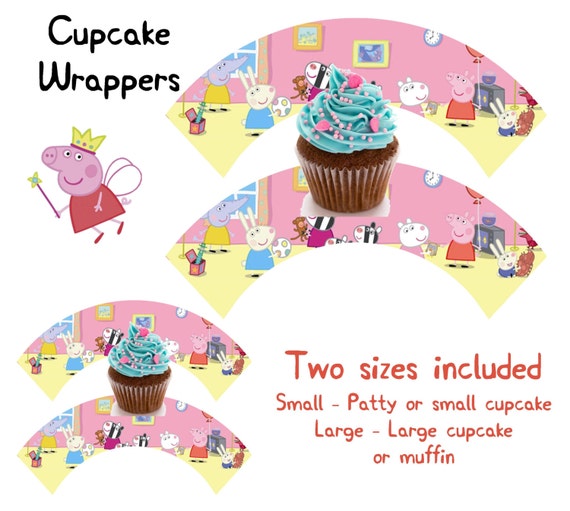 Peppa Pig Children Girls Birthday Cupcake, patty cake, and Muffin Wrappers or cases Party Invitation(not included) Decoration Theme Pink