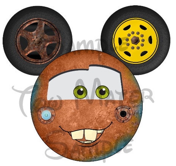 Tow Mater Cars Character Mickey head digital printable file