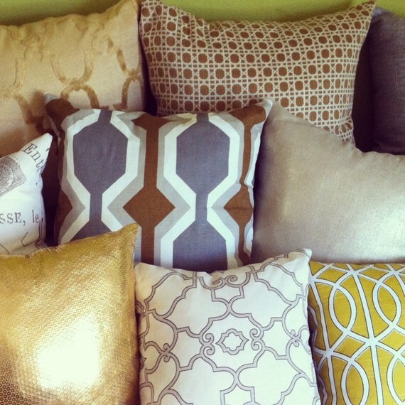 Metallic Gold Throw Pillow