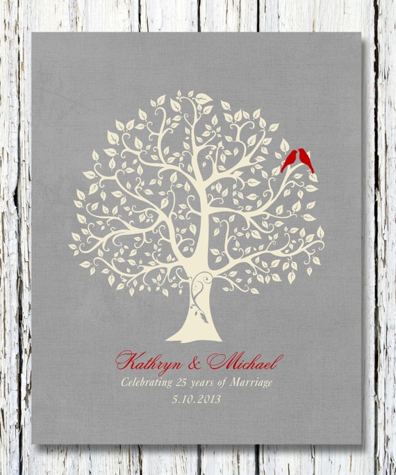 25th Silver Wedding Anniversary Tree Gift Anniversary gift