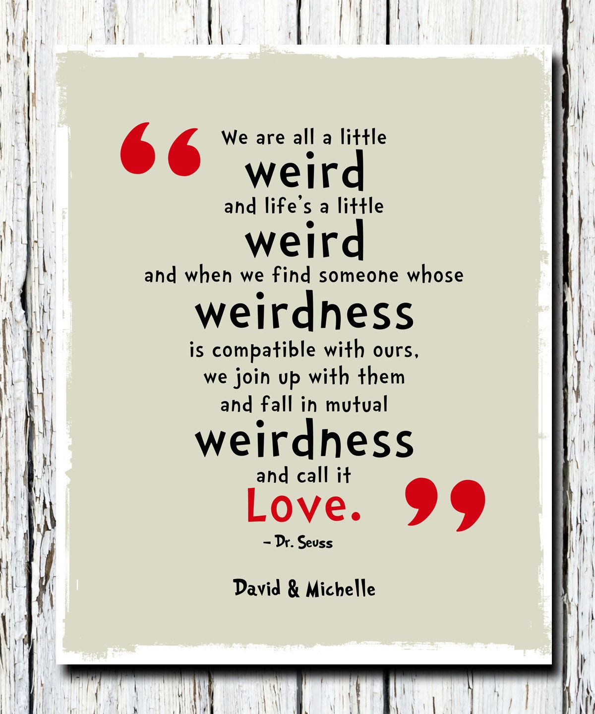 Personalized Dr Seuss Poster Print We Are All A Little Weird