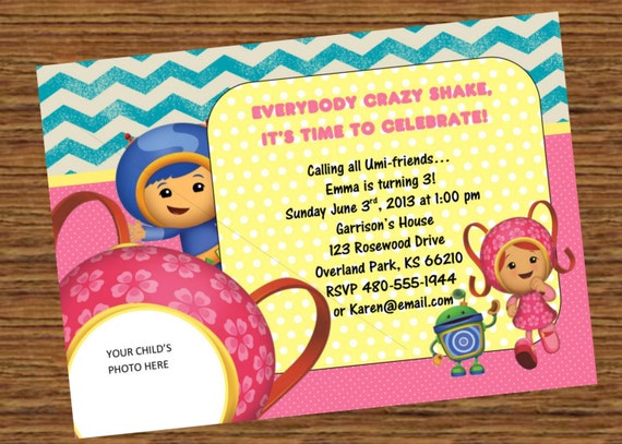 Items similar to Team Umizoomi Milli Birthday Party Invitation PHOTO on ...