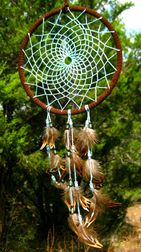 dream catchers white and aqua blue