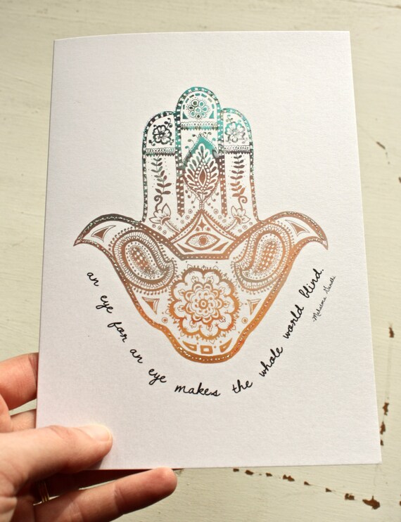 ... Greeting Card - Gandhi Quote with Pearl Finish and Glittered Detail