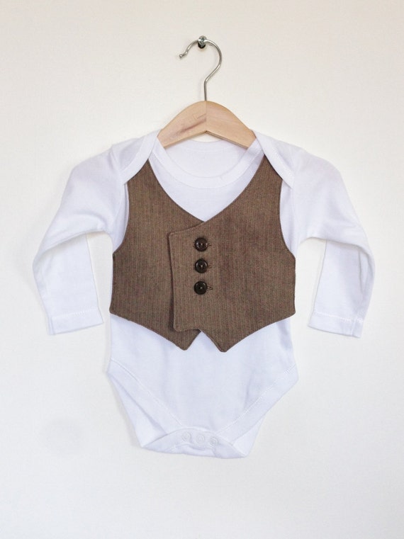 SALE 6-9mths Baby waistcoat onesie baby vest by ThisisLullaby
