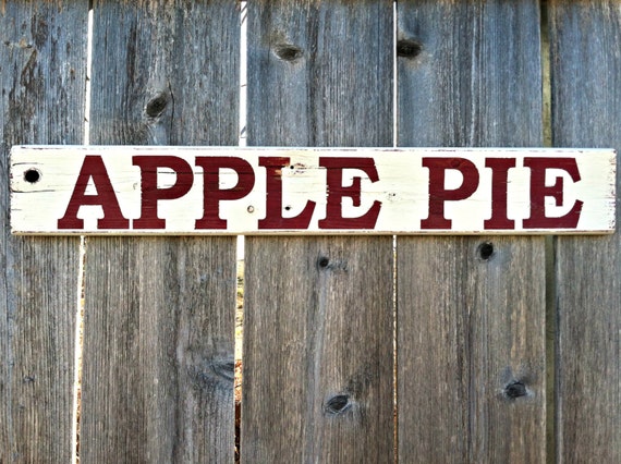 Made to Order Rustic Wooden Sign APPLE PIE by MayfairMarketSigns