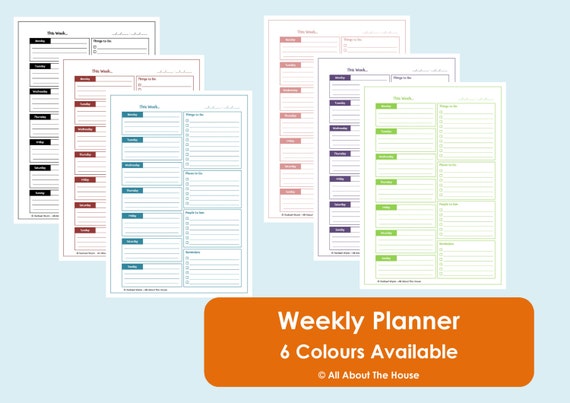 editable printable weekly planner time management product