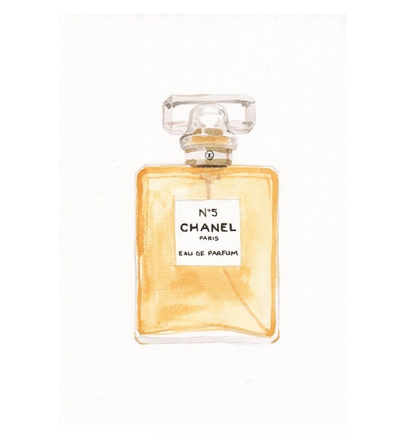 Original watercolor painting Chanel No.5 Eau de Parfum