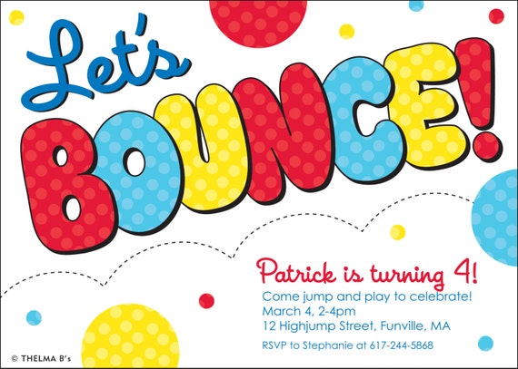 bounce party invitations